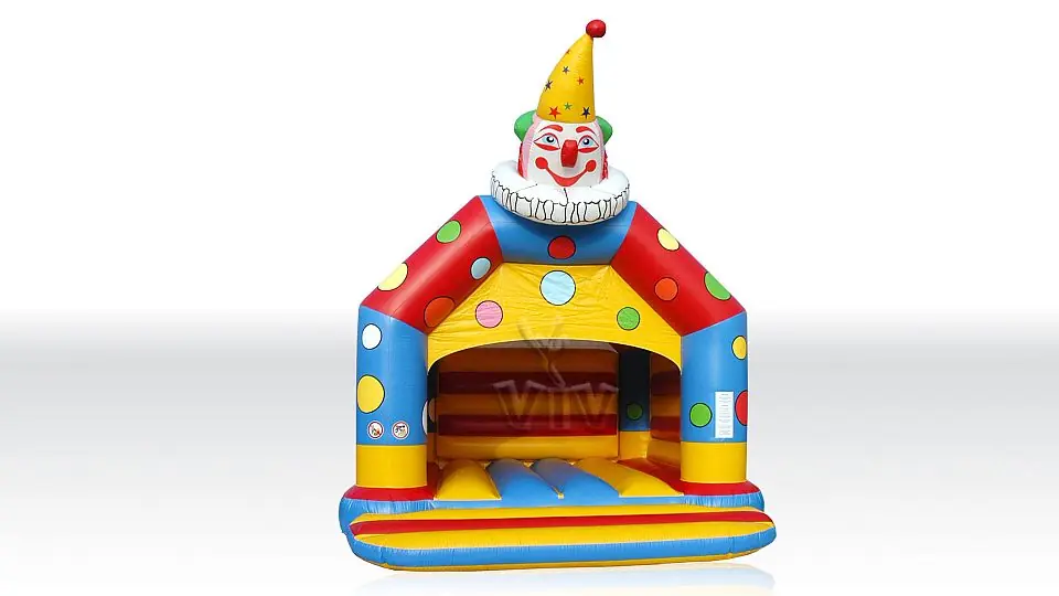 Clown 6 x 5 m with roof and figures commercial inflatable bounce