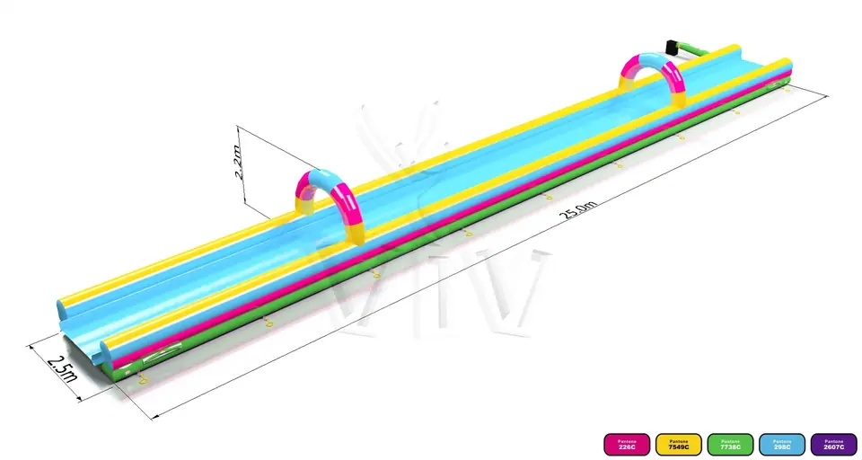 Waterslide Lane 25m Startup commercial inflatable slide