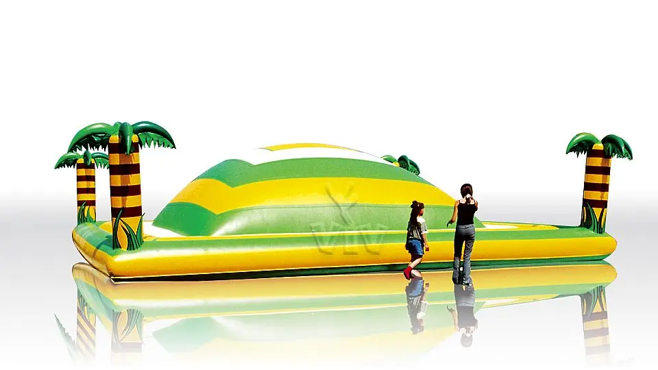 Soft Mountain with palms 8 x 8 m with the floor under the bowl commercial inflatable soft mountain