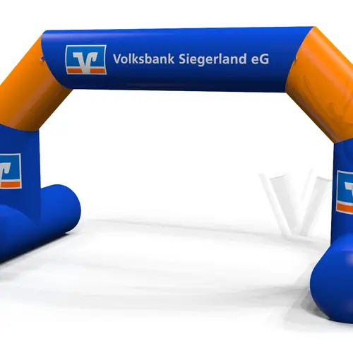 Diagonal self - standing gate Volksbank commercial promotional inflatable gate